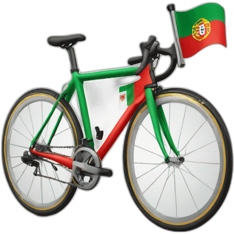 Racing bicycle with portuguese flag emoji