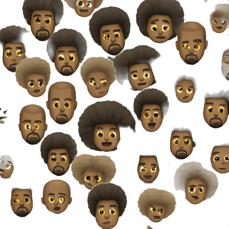 Kanye West with afro emoji