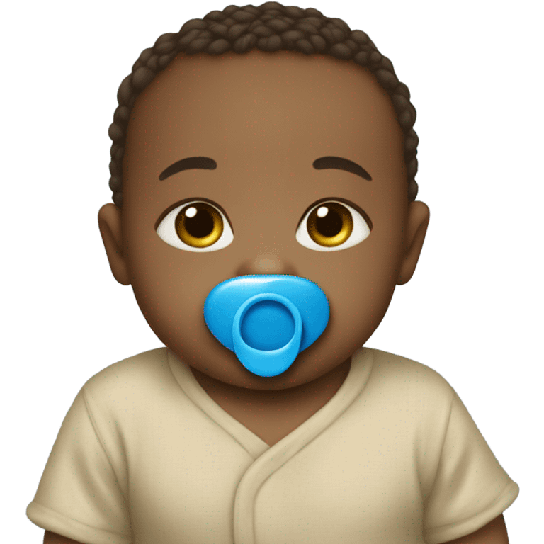 Baby with a pacifier blue emoji