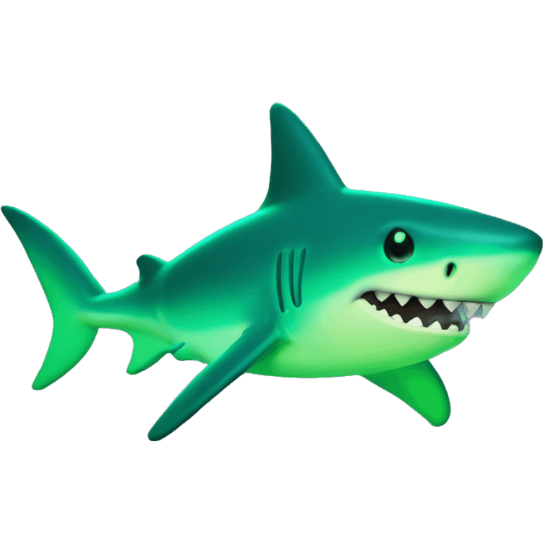 Glow in the dark shark more like green glowing shark emoji