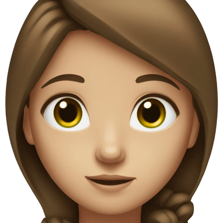 girl with green eyes and brown hair emoji