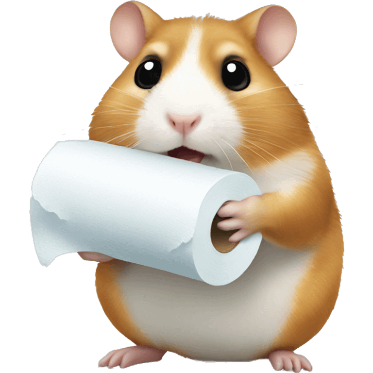 Hamster holding toilet paper emoji