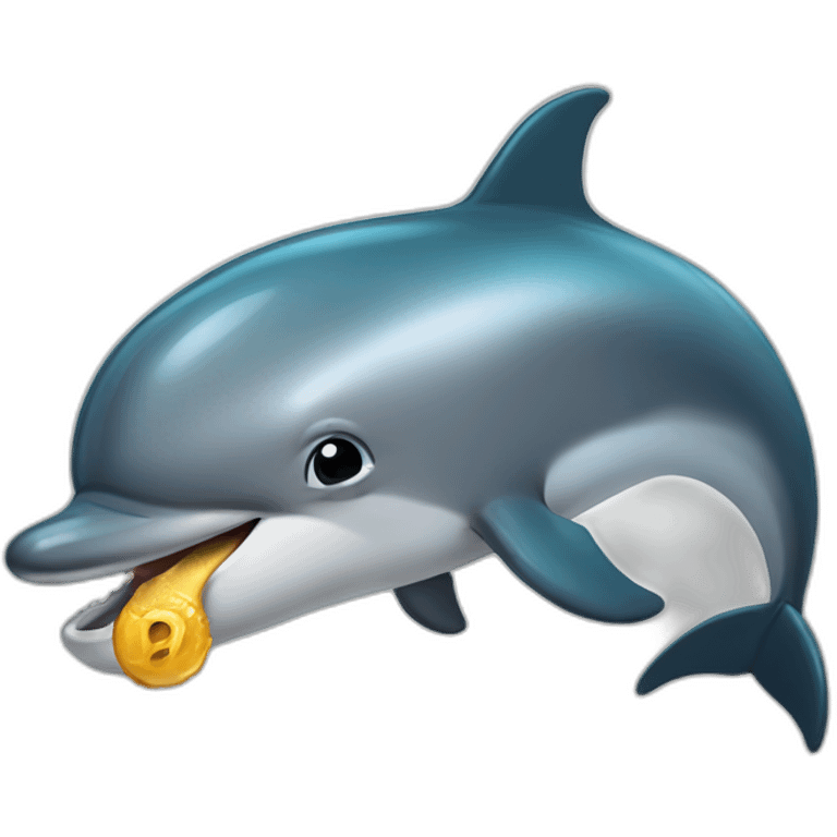 Dolphin bites Donald trump emoji