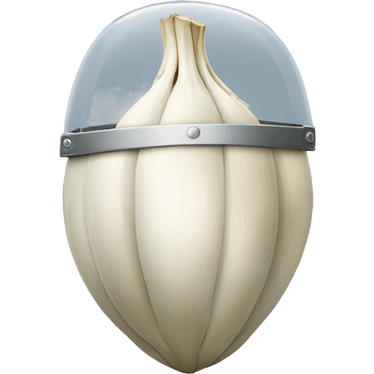 Garlic with a riot shield emoji