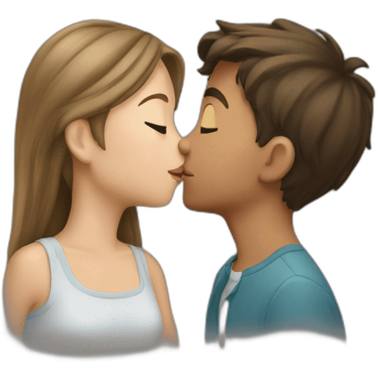 Boy and girl kissing emoji