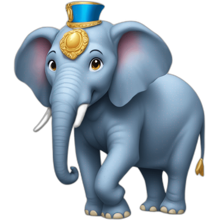 Un éléphant qui danseen costume emoji