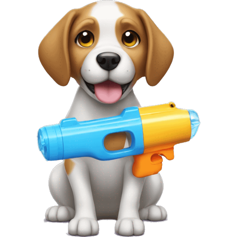 Dog with water gun emoji