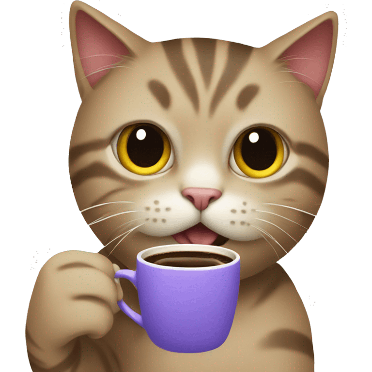 Cat holding a Coffee cup  emoji