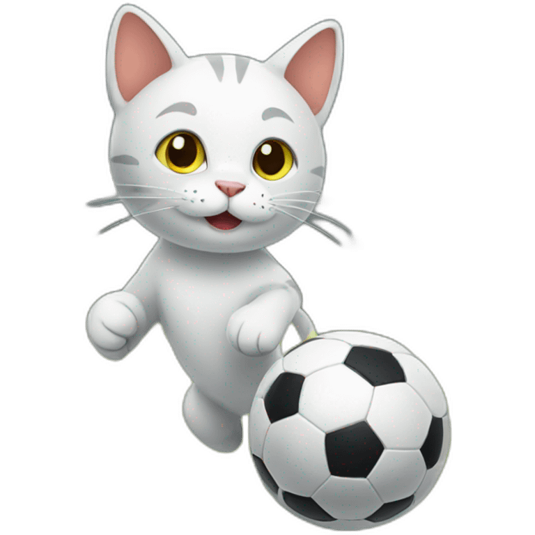 cat playing soccer emoji