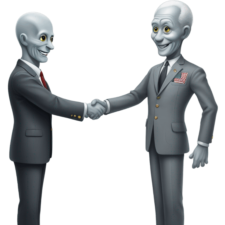 Gray alien shakes hands with president Entsenhower

 emoji