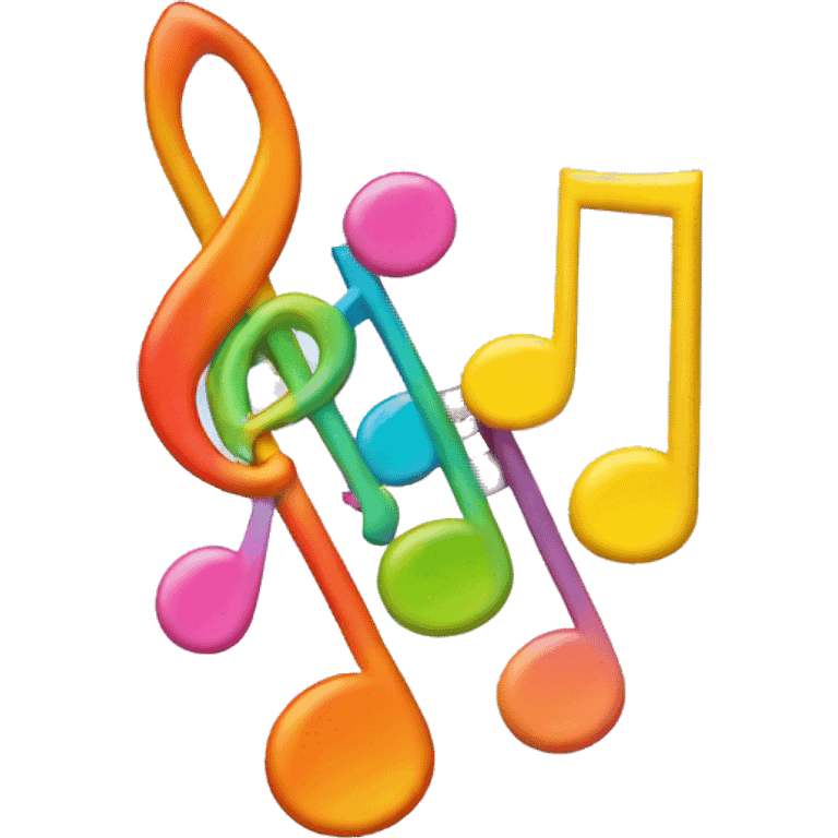 Colorful musical notes emoji