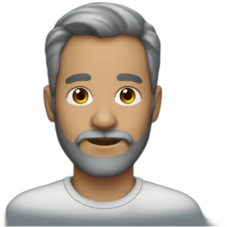 grey 45 year old man with a face beard emoji