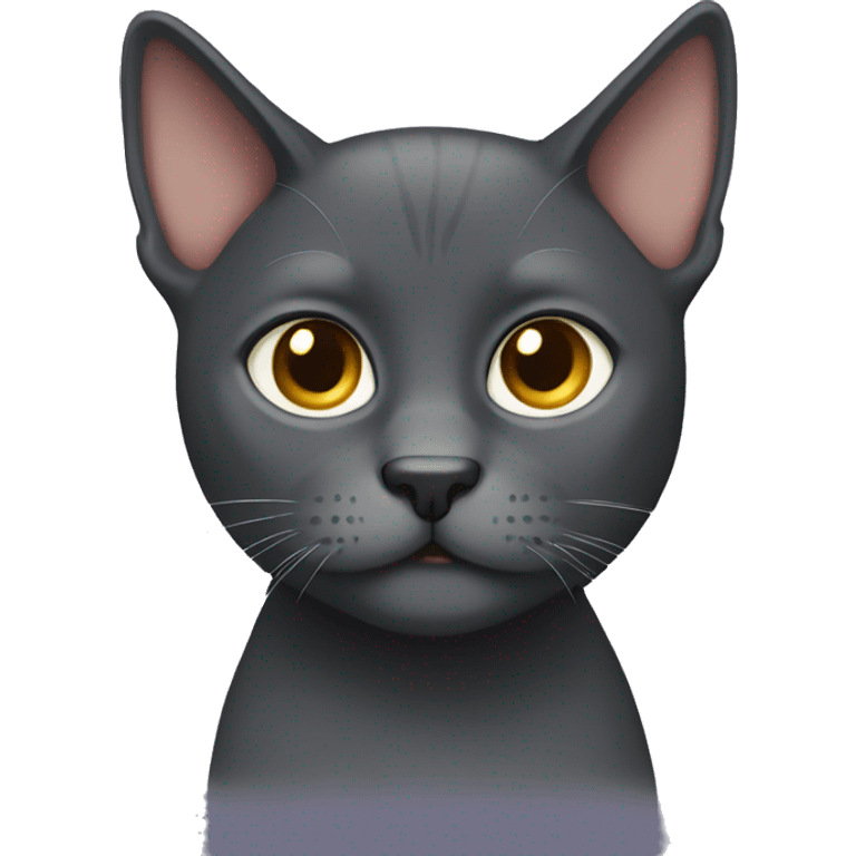 dark grey short haired cat emoji