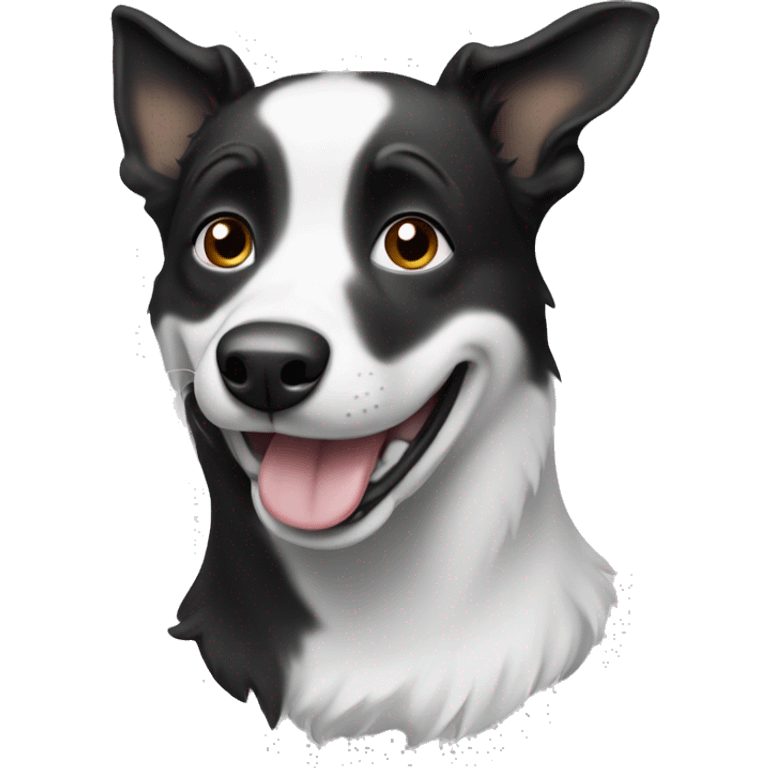 black and white merrel happy dog emoji