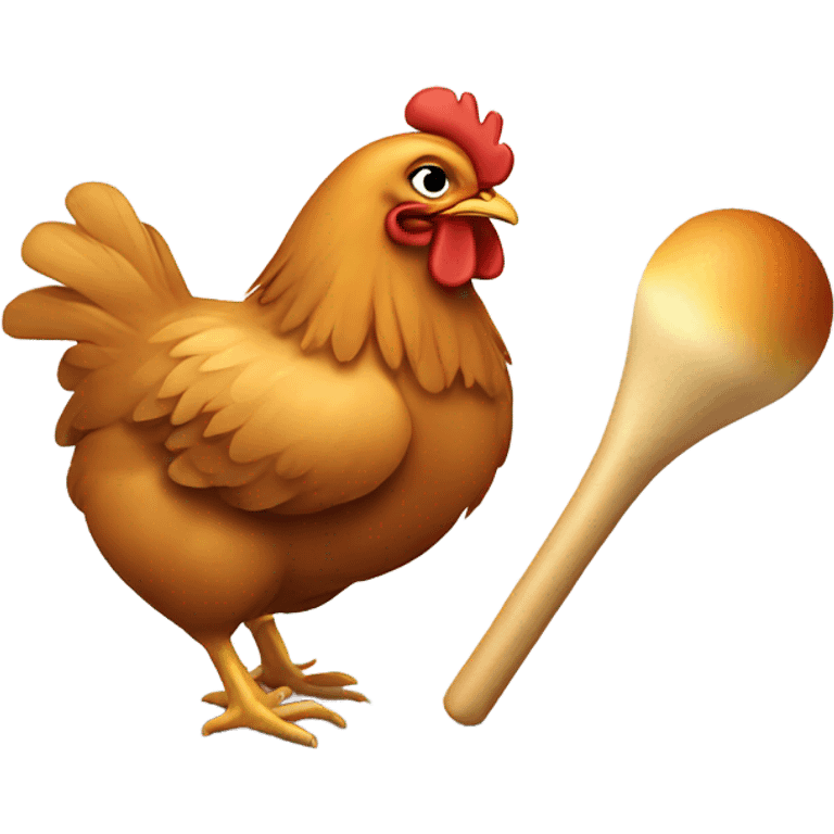 Chicken eating drumstick emoji