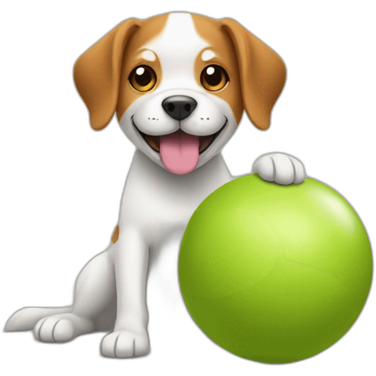 Dog with a pilates ball  emoji