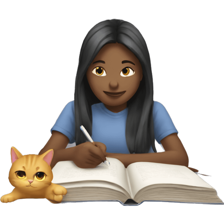 studying student with cat emoji