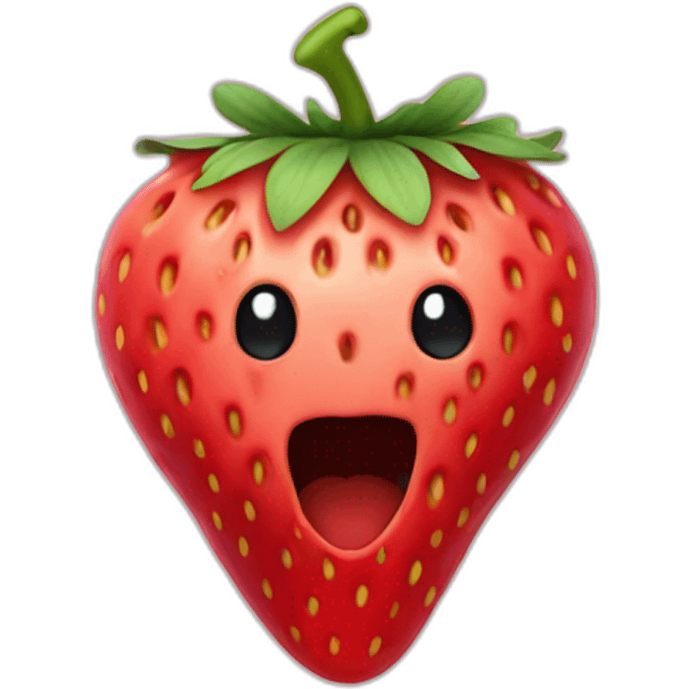 Strawberry shaped ghost emoji