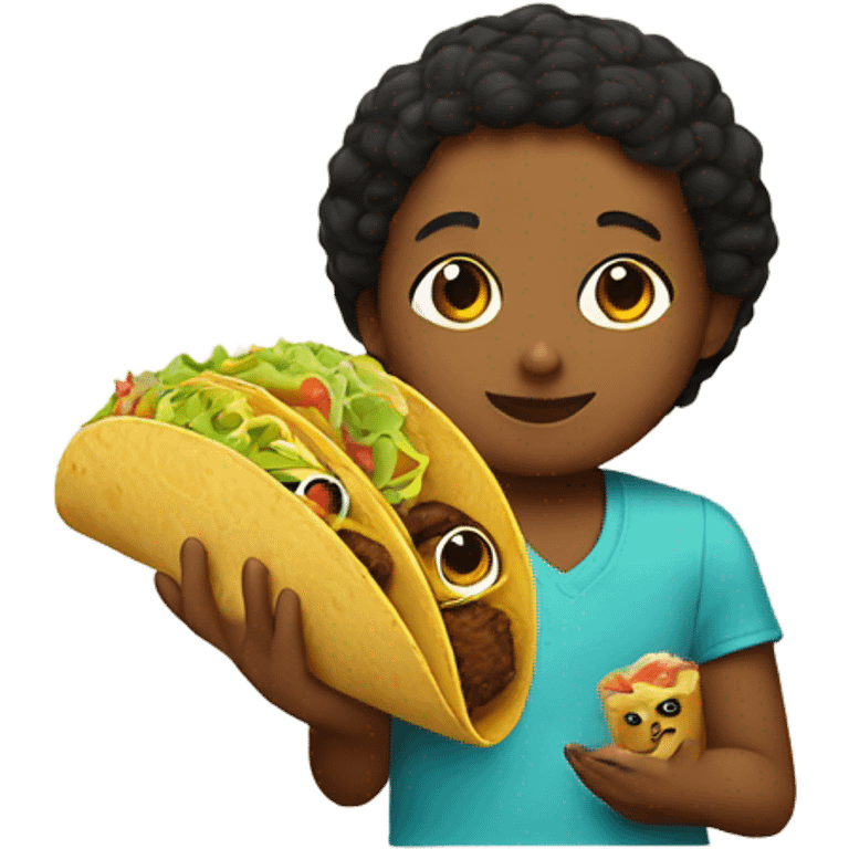 Yas holding a baby and a taco  emoji