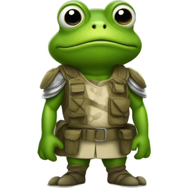 a frog about to go to war emoji