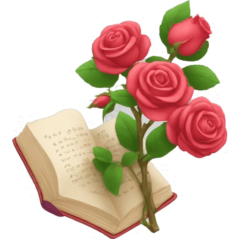 Rosa y libro de sant jordi emoji