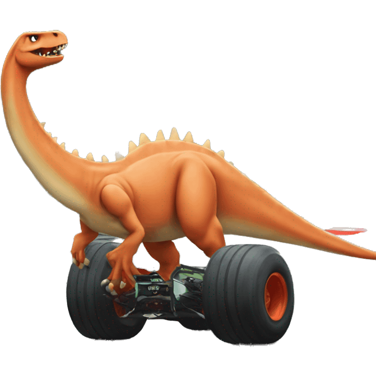 dino hit by f1 car emoji