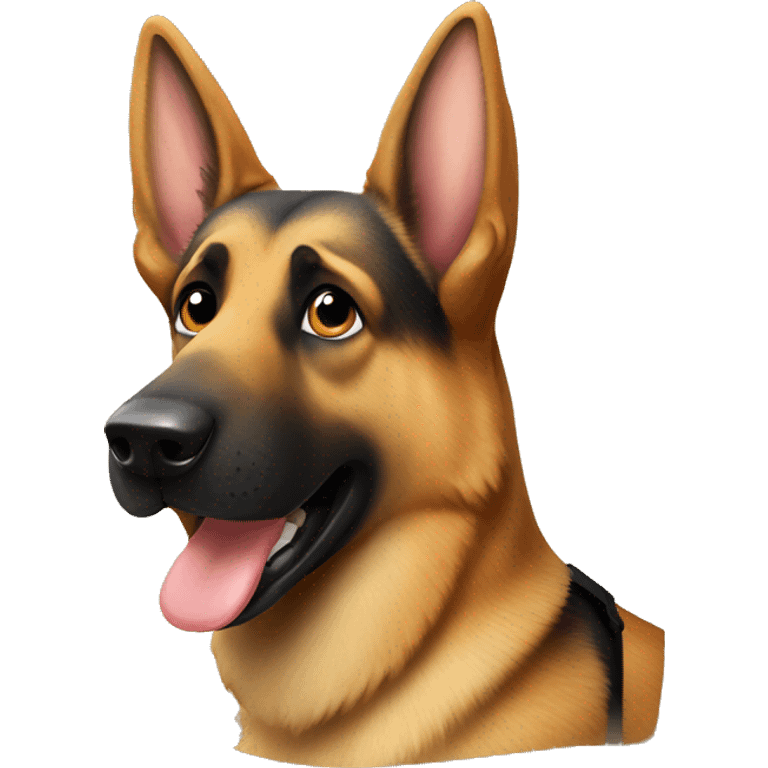 German shepherd holding a bottle of malort booze emoji