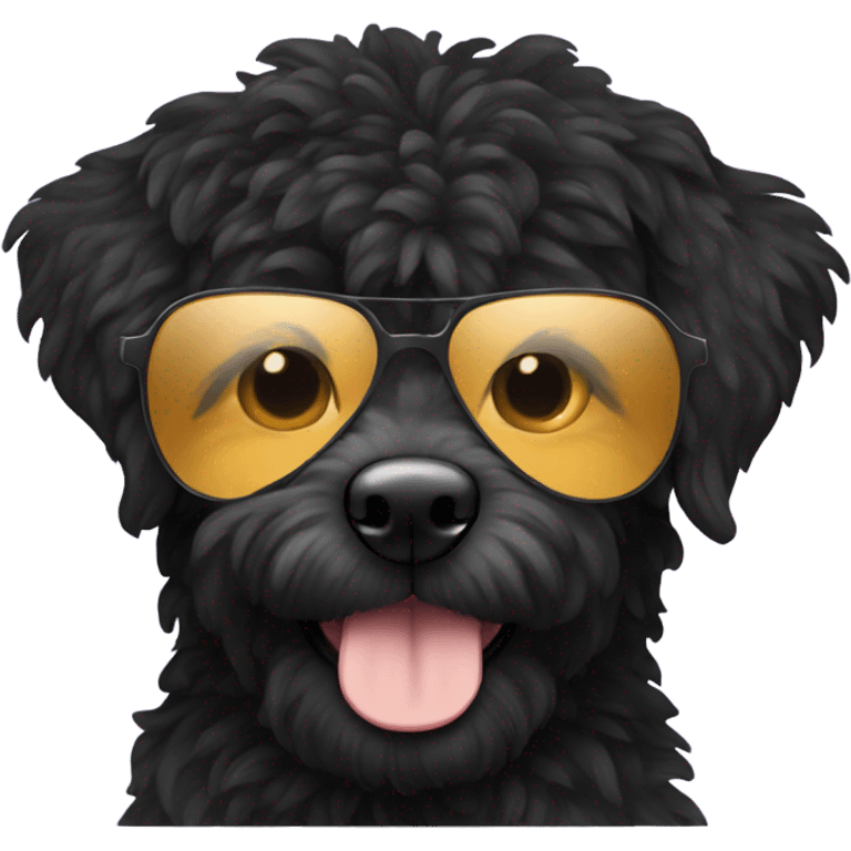 Black Aussie doodle with sunglasses on emoji