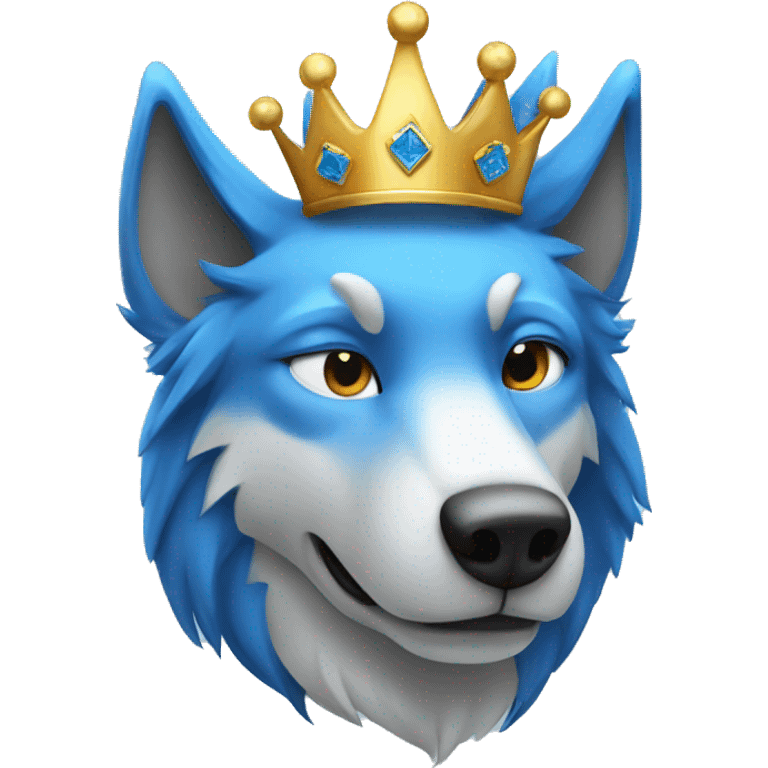 blue wolf with a crown and the word VIP emoji