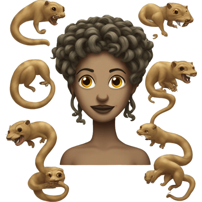 medusa with mongooses for hair emoji