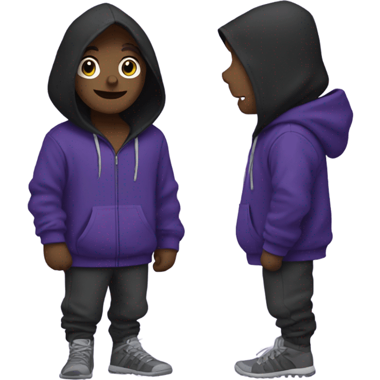 Raven wearing purple hoodie emoji