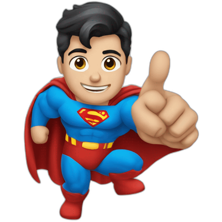 Superman doing ok with his hand emoji