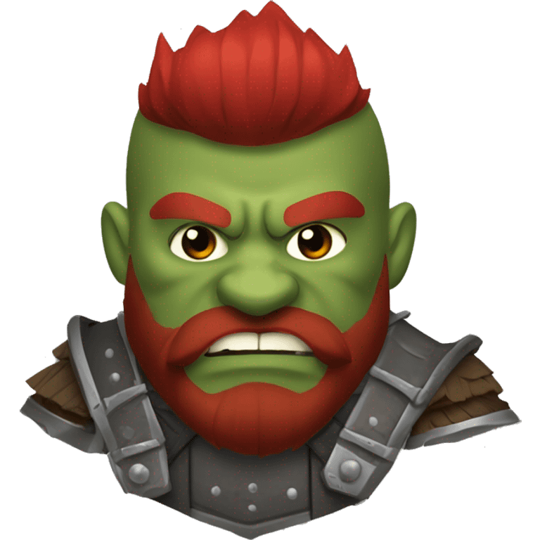 armored orc berserker with red beard & mohican emoji