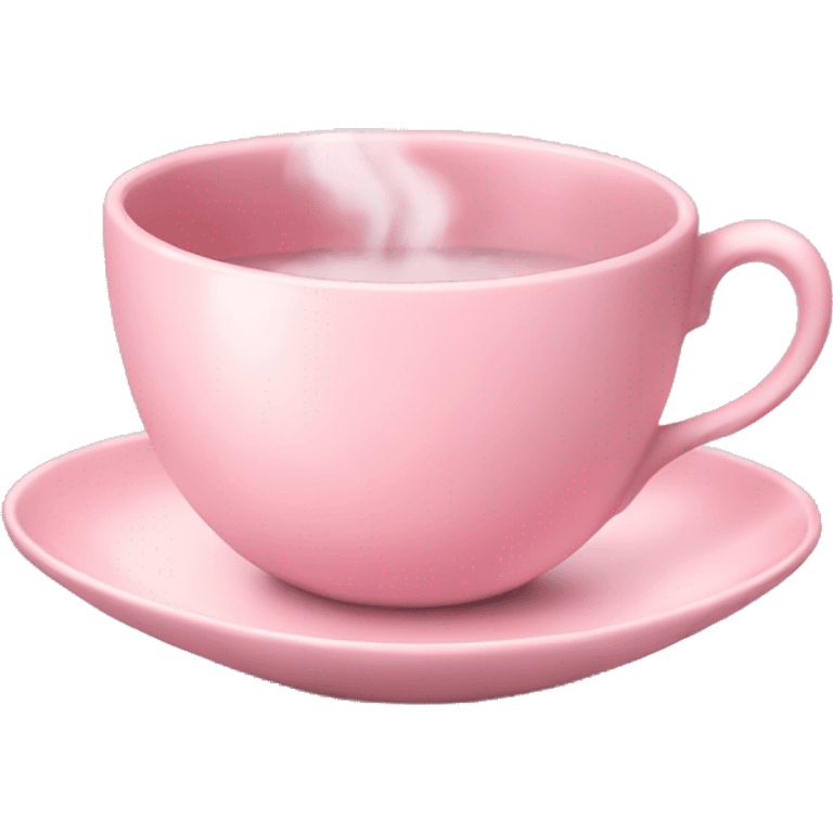 Pastel pink tea cup with steam emoji