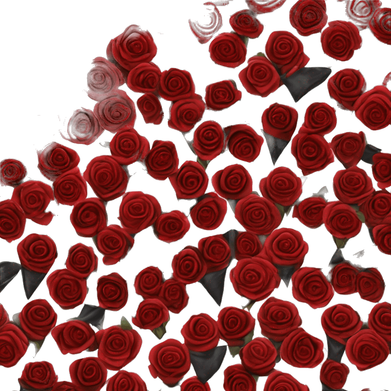 100 red bouquet of roses wrapped in black wrapping paper with red bow emoji