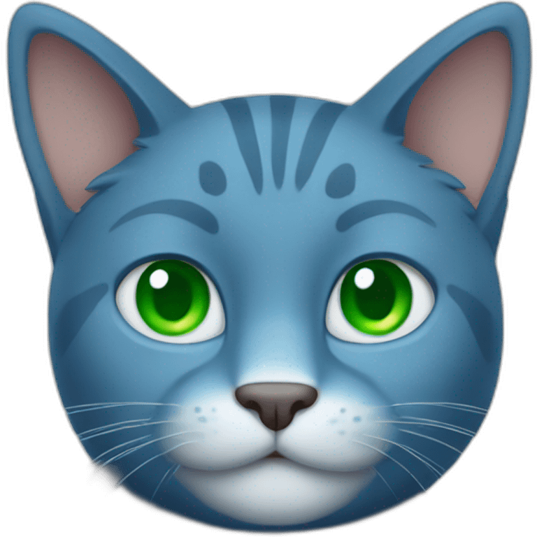 blue cat with green eyes thumbs up emoji