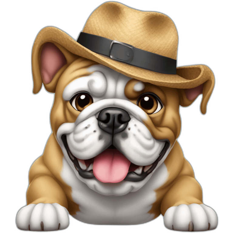 Bulldog com boné  emoji