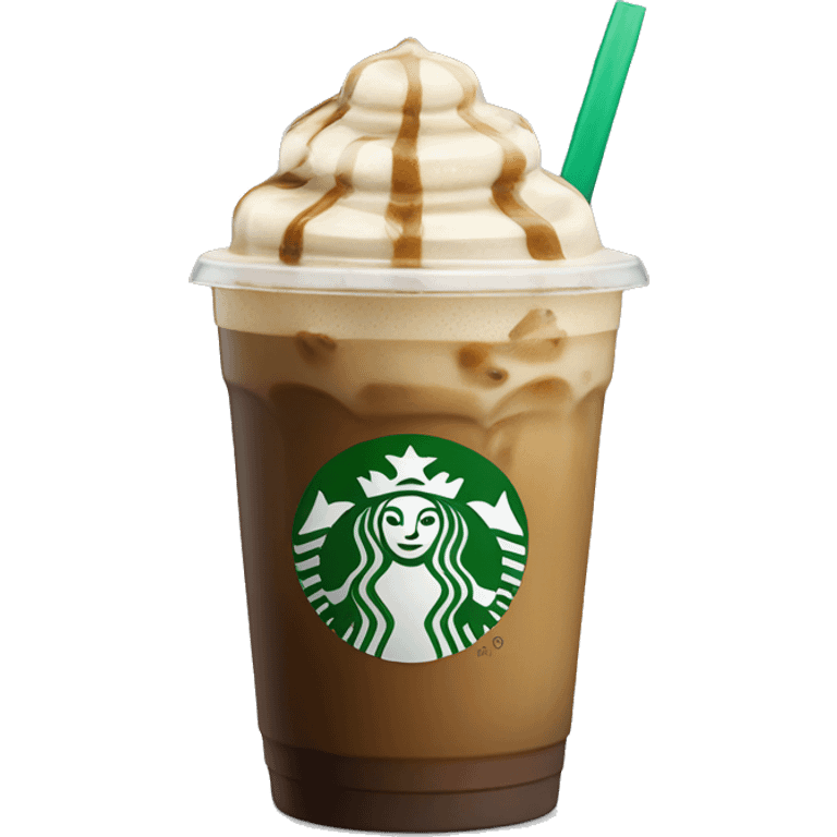 Starbuck ice coffee with ice cubes emoji