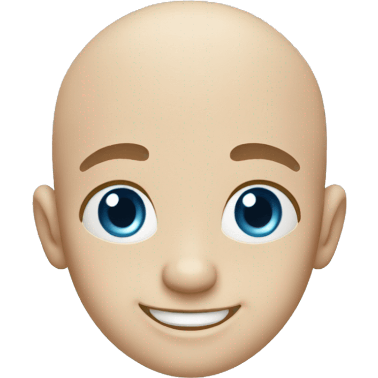 happy bald boy blue-eyed giving thumbs-up emoji