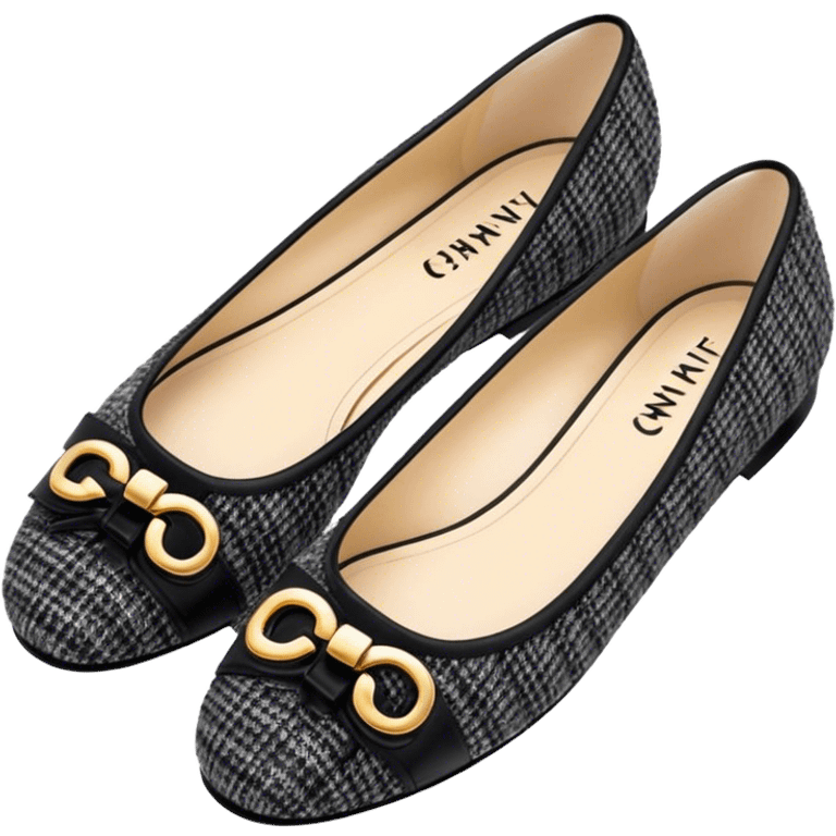 Chanel tweed flats  emoji