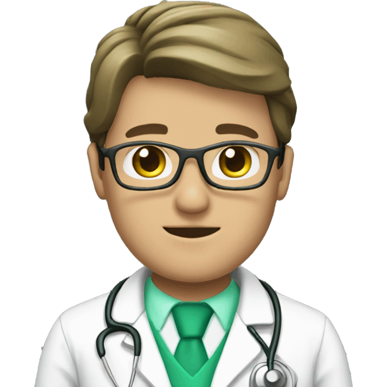 Doctor with white coat and Green plus helmet  emoji