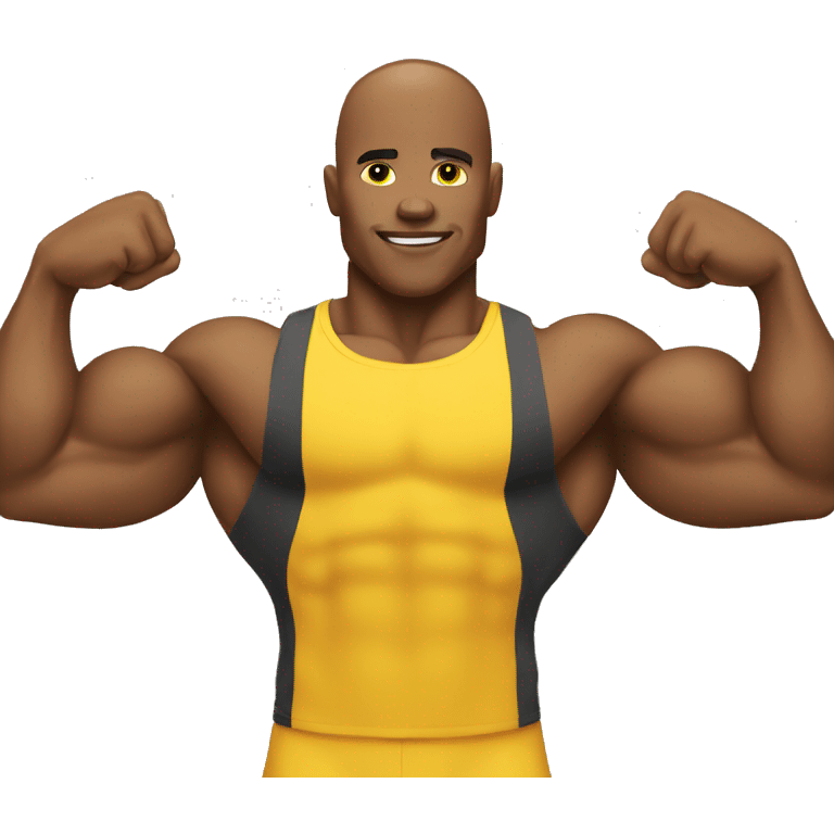 gym muscle man emoji yellow emoji