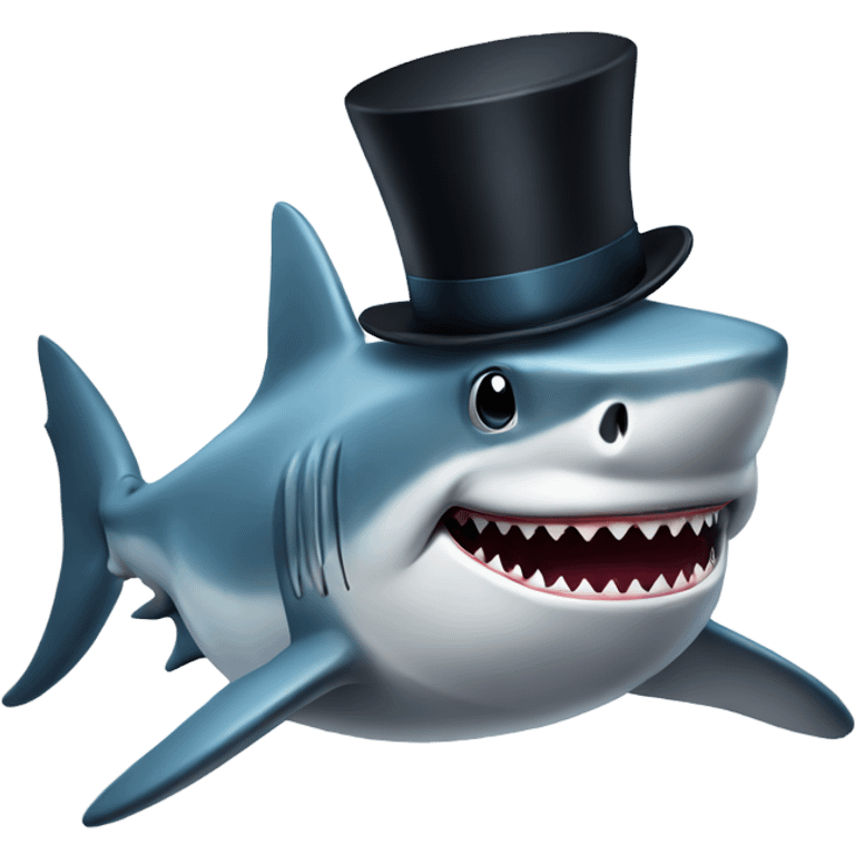 Shark with a top hat emoji