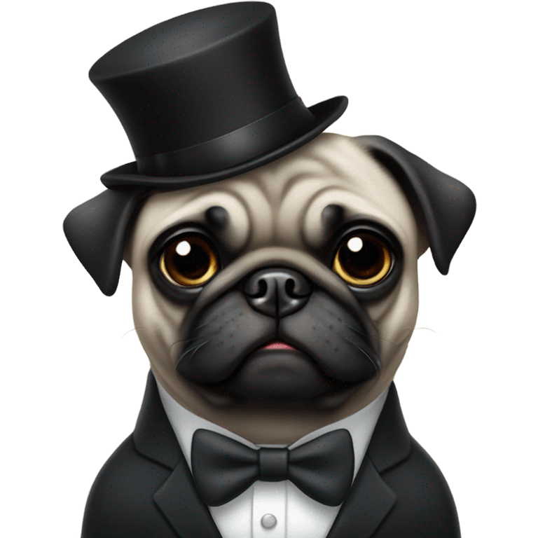 Black pug wearing a suit  emoji