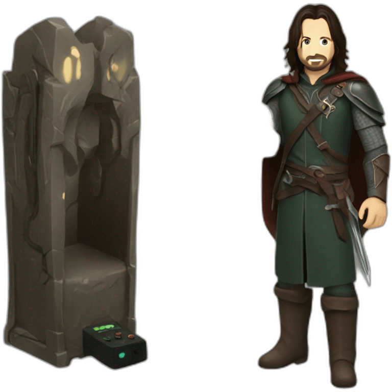 Aragorn with a controller  emoji