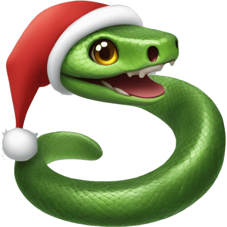 A snake in a Santa Claus hat emoji