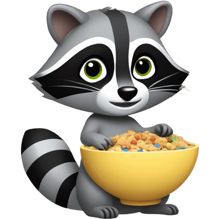 raccoon eating cereal emoji