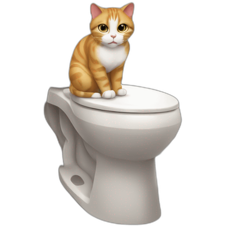 the cat is sitting on the toilet emoji