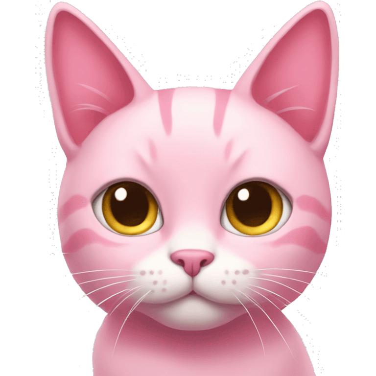 pink cat with bows on ears emoji