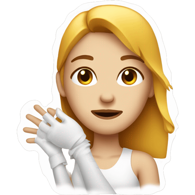 woman with broken arm plaster emoji